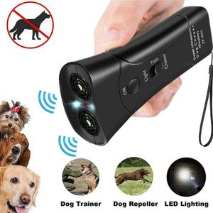 Ultraschall Doppelkopf Doppelhorn LED Laser Hunde Antibell Trainingsgerät Hundeabwehr ohne Batterie, 13.7*5.5*2.5cm