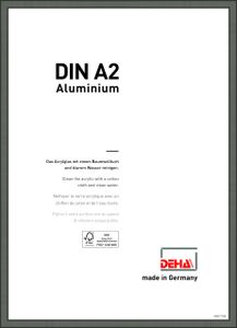 DEHA Aluminium Bilderrahmen Boston, 42x59,4 cm (A2), Contrastgrau