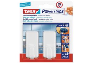 tesa Powerstrips Haken LARGE Classic weiss 2 Haken und 4 Strips