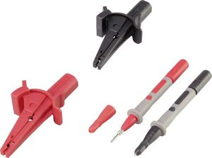 VOLTCRAFT MSS-103 Krokodilklemmen-Set Buchse 4 mm CAT III 1000 V, CAT IV 600 V Schwarz, Rot 1 Set