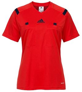 adidas Performance Referee 14 Kurzarm-Shirt bequemes Damen Fußball-T-Shirt mit Climacool Technologie Rot, Größe:L