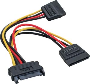 InLine® 29683 Kabel zasilający SATA Y, SATA żeński na 2x SATA męski, 0,15 m