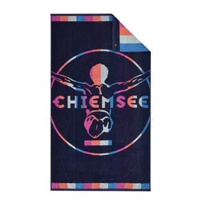 Chiemsee Strandtuch Ibiza aus weicher Baumwolle in saugstarkem Velours-Frottier-Mix, nachhaltig und fair, Farbe:Blau und Pastell, Größe:100 x 180 cm
