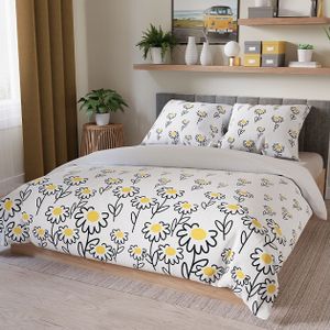 Bettwäsche, Baumwollsatin, hohe Qualität 200x220 Bellis Blumen