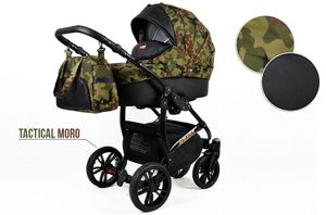 Kinderwagen Miracle Alu, 3in1- Set Wanne Buggy Babyschale Autositz mit Zubehör Moro