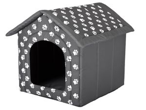 Hobbydog psia búda pre psov psí domček pre mačky jaskyňa pre domáce zvieratá XL - 60x55 cm sivá s labkami