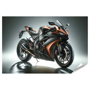 islandburner Premium Poster Metallisch Oranges Sport Renn Motorrad mit Eleganten Linien