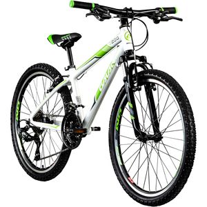 Galano G200 24 Zoll Jugendfahrrad MTB Hardtail 130 - 145 cm Mädchen Jungen Fahrrad ab 8 Jahre Mountainbike 21 Gänge Jugendrad V-Brakes, Farbe:weiß/grün, Rahmengröße:30 cm