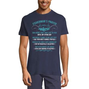 Herren Grafik T-Shirt Gebet des Fischers Fischen – Fisherman's Prayer Fishing – Öko-Verantwortlich Vintage Jahrgang Kurzarm Lustige Druck Geburtstag