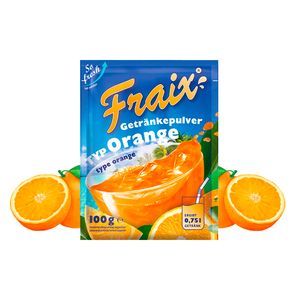 FRAIX Getränkepulver Orange, 25er Pack (25 x 100g) Vorteilspack, Fruitt Instant Pulver mit Frucht Geschmack