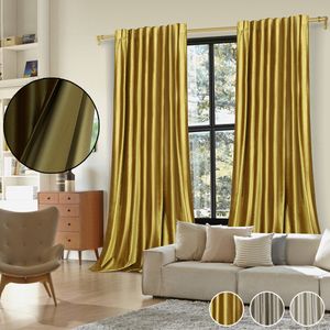 2er-Set Samt Vorhänge Blickdicht, Gold Kräuselband Vorhang, Samtvorhänge Thermovorhänge Verdunkelungsvorhänge Wohnzimmer Schlafzimmer, 132x244cm