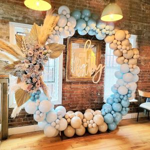 XXL Premium Ballon Girlande Party Deko Hochzeit Geburtstag Kindergeburtstag Babyparty Hochzeit Feier beige hellbraun blau