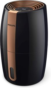 Luftbefeuchter 2000 Serie - Natürliche und hygienische Luftbefeuchtung durch nano-große Wassermoleküle, schwarz/kupfer (HU2718/10)