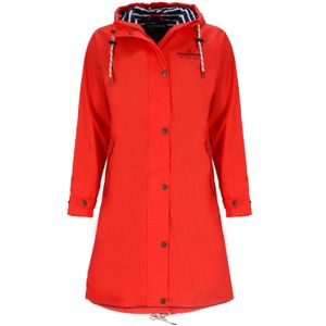 Lizzard Sports Damen Regenmantel unifarben - Regenjacke wasserdicht und winddicht in Rot Größe L