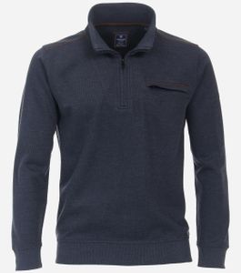 REDMOND Herren Langarm Sweatshirt Troyer 60% Baumwolle, 40% Polyester uni marine M