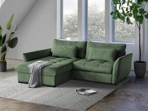 Ecksofa CAFU L - Wohnlandschaft Polstersofa Polstercouch (Grün - LOUIS 672) LINKE SEITE