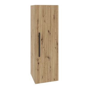 haaus Kos Säulenregal für das Wohnzimmer, eine Tür, 3 Fächer, 30 L x 30 B x 95 H cm, Handwerker-Eiche, Melamin