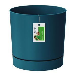 Blumentopf Prosperplast Übertopf aus Kunststoff Blumenkübel mit Untersetzer Rund Blau 1,2 L