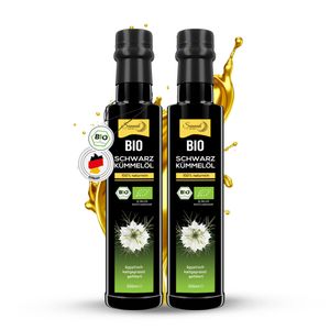 Sunnah Shop® Bio Schwarzkümmelöl gefiltert kaltgepresst 250ml (2er Pack) - Black Seed Oil Organic - 100% rein aus ägyptischen Nigella Sativa