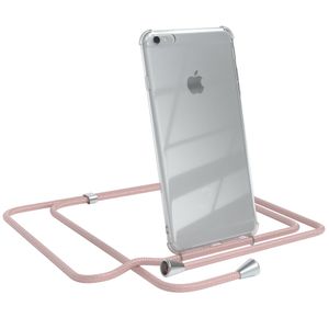 EAZY CASE Handykette kompatibel mit Apple iPhone 6 / 6S Plus Kette, Handyhülle mit Umhängeband, Handykordel, Schutzhülle, Kette, Silikonhülle, Silikon Cover, Rose-Gold