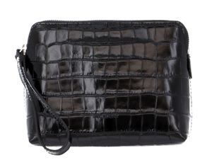 DECADENT Leder Kulturbeutel Hannah Makeup Purse Croco Black schwarz