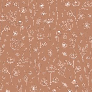 Little Dutch - Vliestapete - Wildblumen Rost - Orange - 10mx53cm