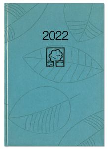 Taschenkalender türkis 2022 - Blauer Engel - Büro-Kalender 10,2x14,2 - 1T/1S - Stundeneinteilung 7-22 Uhr -  610-0717-1