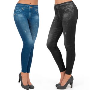 Figur Body Slim Jeans Leggings Jeggings Stretch, 2er-Set 38/40, schwarz, blau