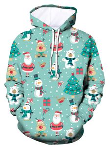 Frauen Schneemann Gedruckt Weihnachts-Sweatshirts Herbst Mit Taschenpullover Locker Fit Langarm Hoodies,Farbe:Stil C,Größe:S