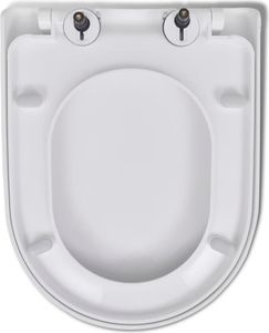 vidaXL Toilettensitz mit Absenkautomatik und Quick-Release Weiß Eckig