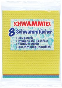 Spontex Schwammtuch 8er Vorteilspack, extrem saugfähig und langlebig, aus Viskose, biologisch abbaubar (1 x 8 Stück)