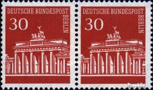 Briefmarken Berlin (West) 1966 Mi 288wP waagerechtes Paar postfrisch Brandenburger Tor