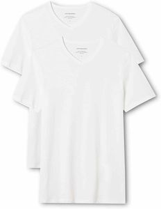 JACK & JONES JACBASIC TEE SS 2 PACK NOOS, Größe:M, Farben Pack:2er Pack Weiß V-neck