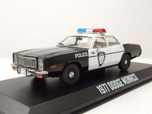 Dodge Monaco Roseville Police 1977 schwarz weiß Modellauto 1:43 Greenlight Collectibles