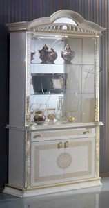 JV Möbel Modern Glas Vitrine 102 x 45 x 213 cm