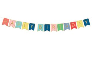 Banner Happy Birthday, mix 15x175cm Party Deco