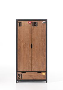Vipack AXKL1219 Šatní skříň 2-trg. Alex; ( 100 cm x 200 cm x 55 cm )