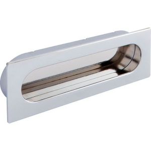 Muschelgriff Azan Breite 125 mm, Einlassmaß 121 x 39 mm, ZN verchromt poliert