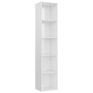 vidaXL Bücherregal Hochglanz-Weiß 40x30x189 cm Holzwerkstoff