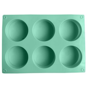 Kuchenform Lebensmittelqualität Easy Freisetzung wiederverwendbare 6 Hohlraumsäule Eis-Creme-Gelee-Pudding-Seifenform Küchenwerkzeuge-Grün