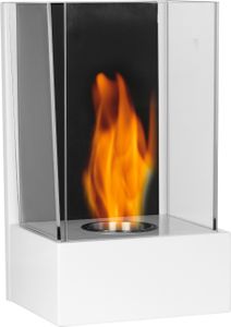 Moritz Ethanol Kamin Wandkamin I  40 x 24 x 21 cm weiß I 500 ml Edelstahldose I Bioethanol Kamin IEthanol Kaminofen Indoor Outdoor I Innen Außen I Bioethanol Brenner I Brennertopf