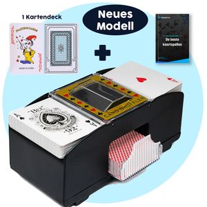 ShopWise Automatische Kartenmischmaschine - Inklusive Spielkarten und E-Book - Batteriebetrieben - Mischmaschine - Kartenmischer - Spielkartenmischer