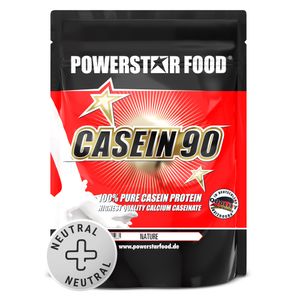 Powerstar CASEIN 90 Protein-Pulver 1000 g | Calciumcaseinat aus Weidemilch | Bis zu 88,3% Protein | Ideal als Diät- und Nachtprotein | Nature