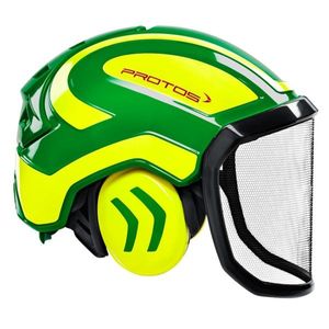 Protos Helm Integral Forest, Farbe:grün/gelb, Ausstattung:feines Visier