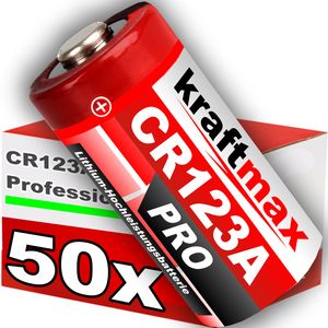 50er Pack CR123 / CR123A Lithium Hochleistungs- Batterie für professionelle Anwendungen - Neueste Generation