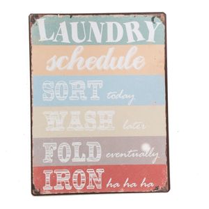Blechschild Laundry Schedule - lustiges Wandschild
