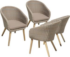 Garden Pleasure Stuhl VISALIA mit Auflage im 4er Set - modernes und ansprechendes Design Garden Pleasure Stuhl VISALIA mit Auflage im 4er Set - modernes und ansprechendes Design