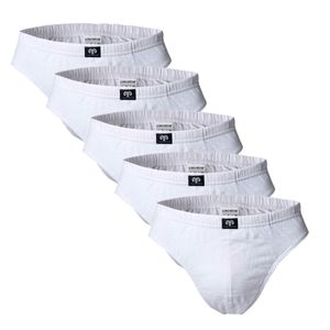 CECEBA Herren Slips, 5er Pack - Sport Slip, Basic, Baumwolle, M-3XL, einfarbig Weiß L