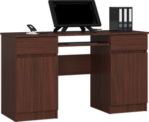 Schreibtisch AKORD A5 Wenge mit 2 Schubladen und 5 Ablagen B135 x H77 x T50 cm