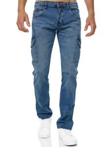 Tazzio Herren Cargo Jeans Regular Fit A104 Blau W33/L32